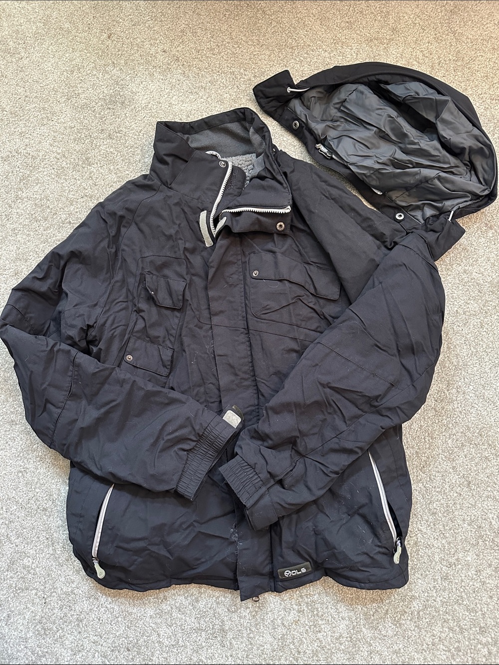 Roxy Men's Black Hooded Puffer Jacket